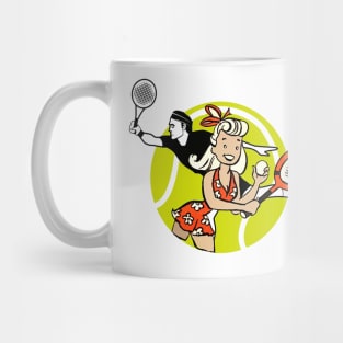 couple playing tennis Mug